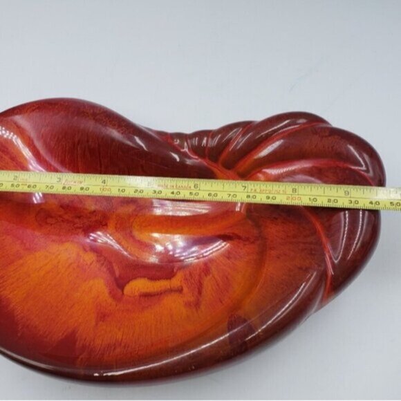 CCC Canada Pottery Red Orange Kidney Candy Trinket Dish - Picture 10 of 13